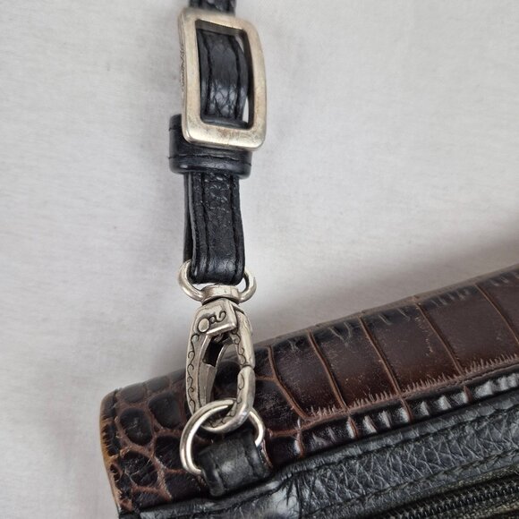 Brighton Bella Luna Crossbody Clutch Wallet Two Tone Black & Brown - Picture 13 of 16